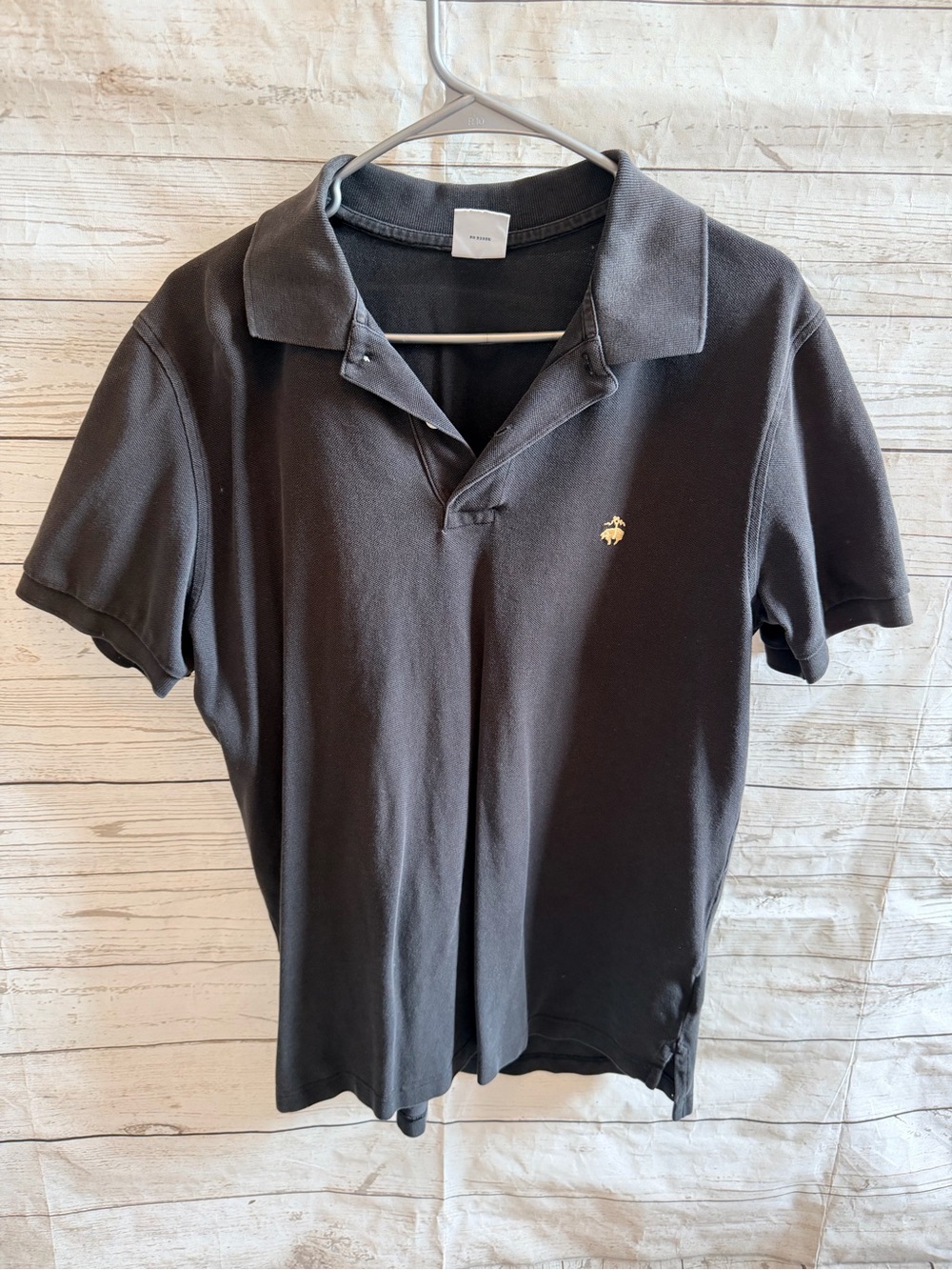Brooks Brothers Black Polo with Gold Embroidered Logo